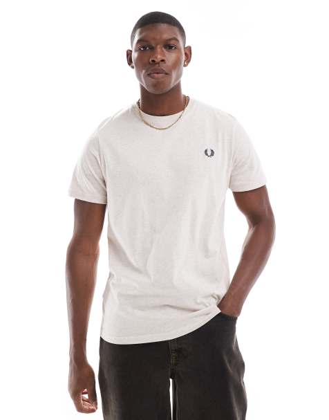 Fred Perry t-shirt in oatmeal white - view 1