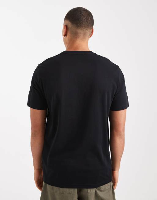 Fred Perry – T-Shirt in Schwarz mit Lorbeerkranz-Umriss-Print, 3 von 5