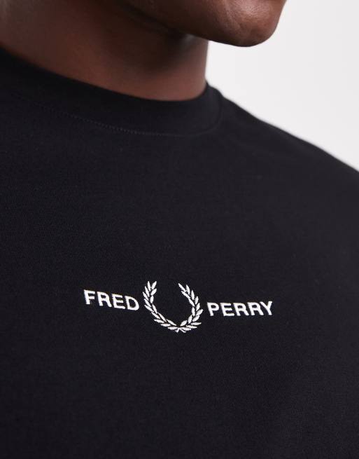 Fred Perry - T-shirt met geborduurd logo in zwart, 5 van 5