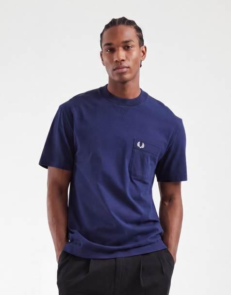Fred Perry - T-shirt met korte mouwen in marineblauw met wassing - view 1