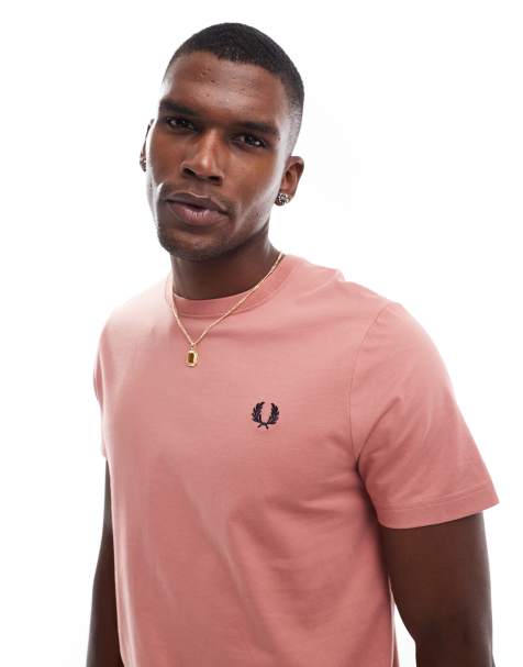 Fred Perry - T-shirt met ronde hals in roze - view 1