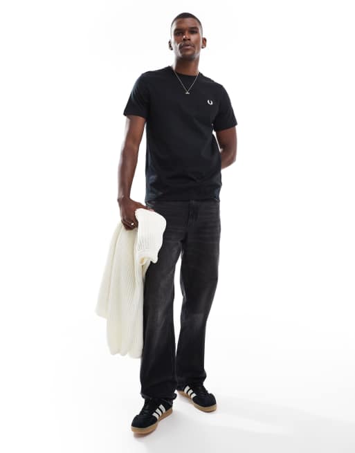 Fred Perry - T-shirt nera con stampa ispirata al tennis sul retro, 4 di 4