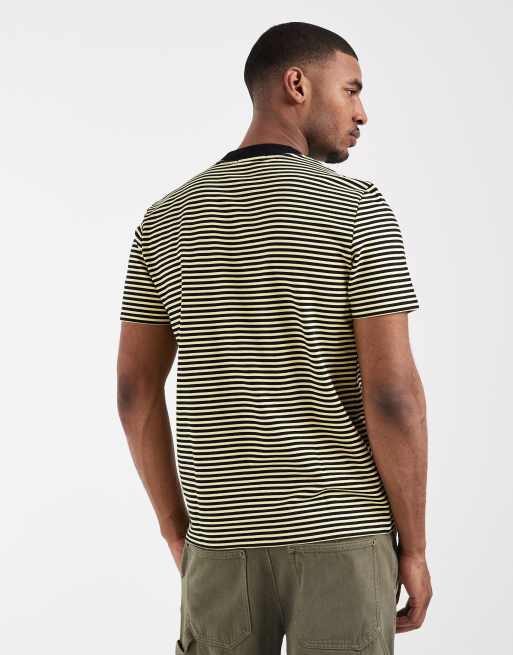 Fred Perry - T-shirt pesante nera e cammello a righe, 3 di 5