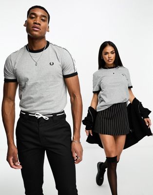 Fred Perry unisex ringer t-shirt in steel marl  - ASOS Price Checker