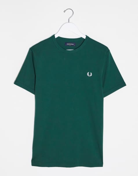 Fred Perry - T-shirt verde con bordi a contrasto - view 1