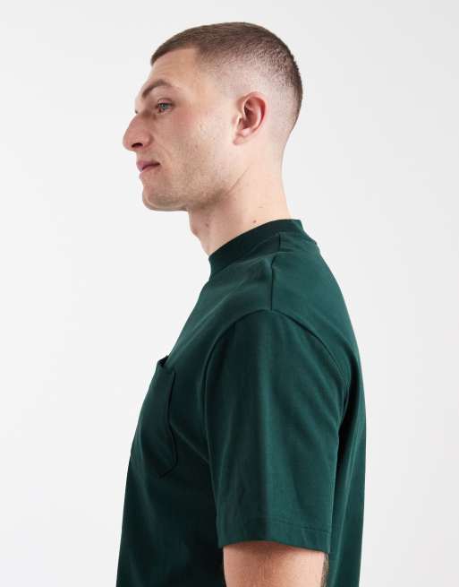 Fred Perry - T-shirt verde scuro con logo sulla tasca, 4 di 5