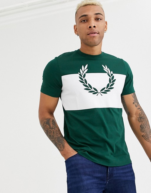Fred Perry t-shirt with block print in green