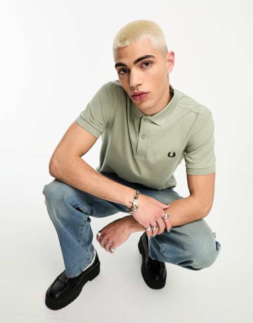 Fred Perry - Tanggrøn ensfarvet poloskjorte