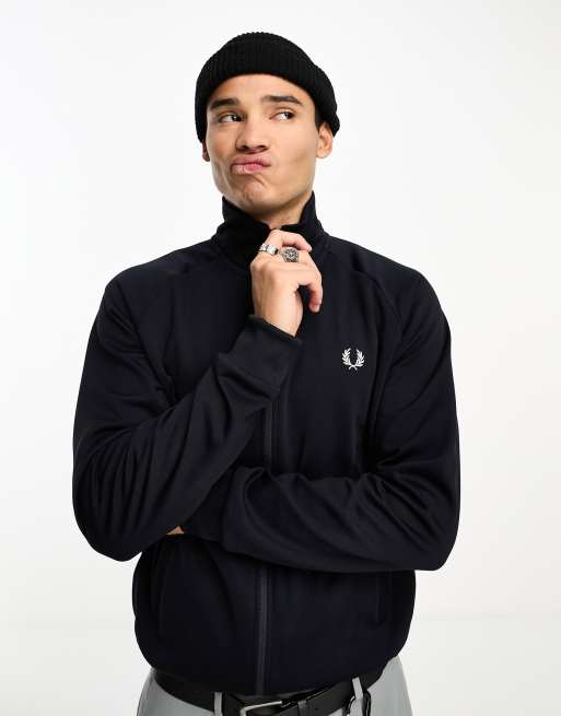 Fred Perry tape detail track jacket in navy