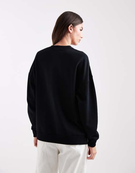 Fred Perry tape detailing logo sweatshirt in black | ASOS