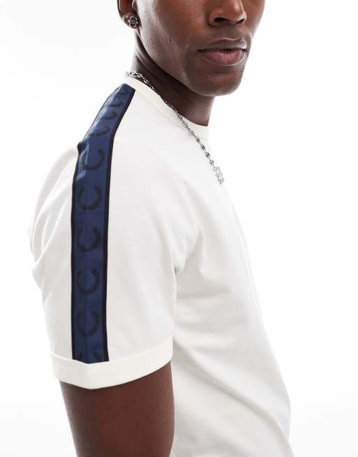 【FRED PERRY】tonal tape ringer ショルダー テープ Tシャツ ♪ Fred Perry Taped Ringer T Shirt Black | Mainline Menswear