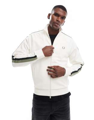 Fred Perry Tape Track Jacket In Neutral