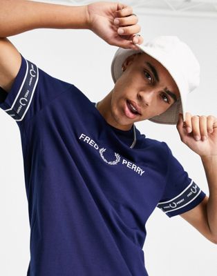Fred Perry taped cuff t-shirt in navy