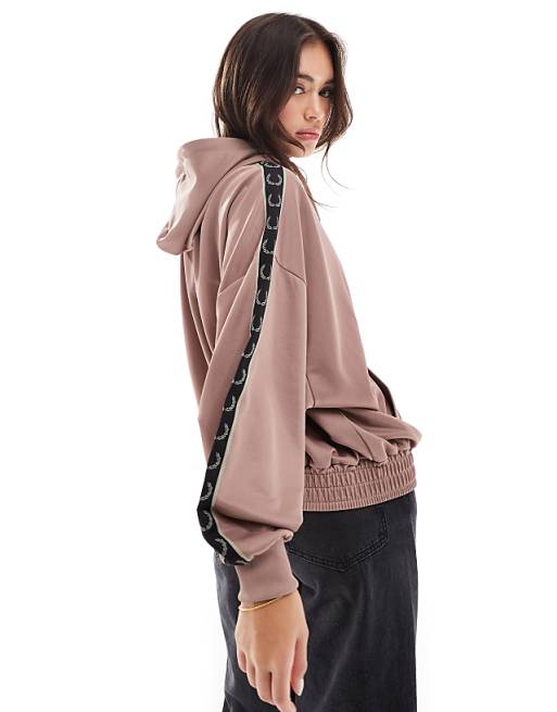 Fred Perry taped hooded track jacket pink | ASOS Fred Perry taped hooded track jacket pink | ASOS