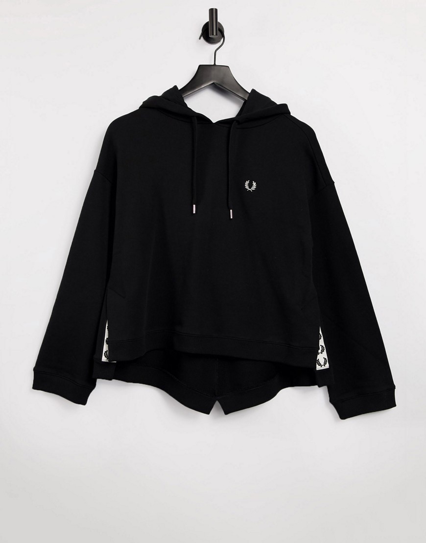 Fred Perry taped hoodie in black