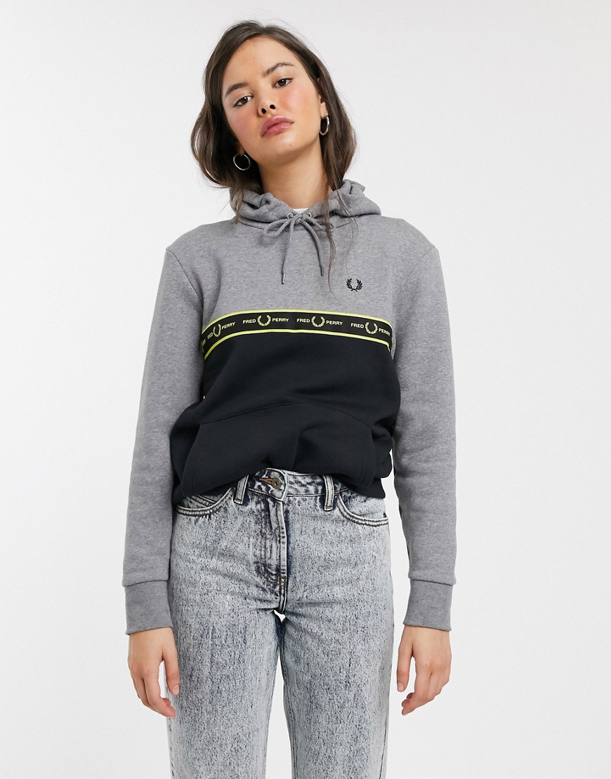 Fred Perry taped hoodie-Grey