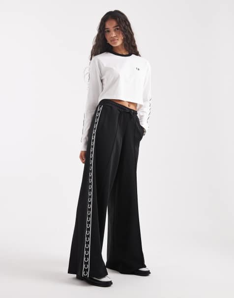 Fred Perry taped joggers in black - view 1