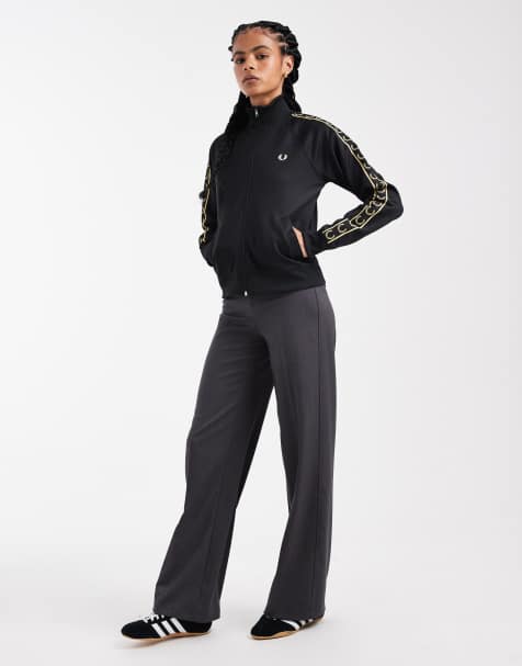 Fred Perry taped logo tracksuit set in black - view 1