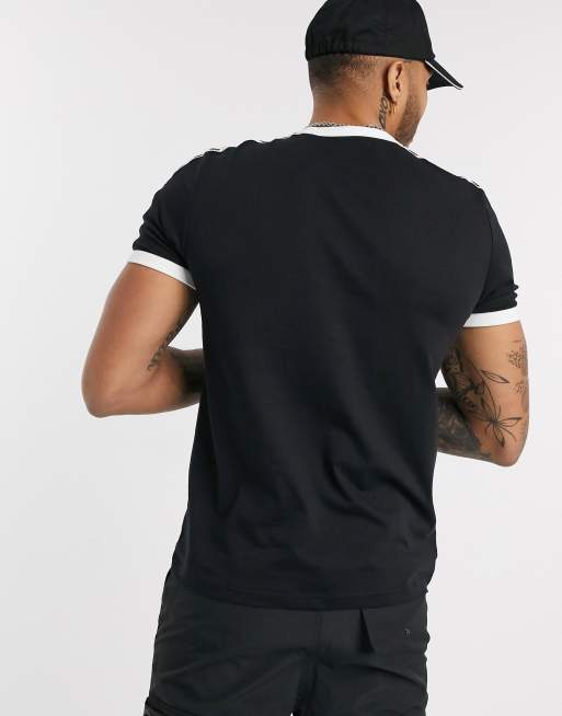Fred Perry taped ringer t-shirt in black, 2 of 4