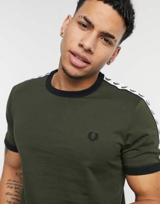 Fred Perry Taped Ringer T shirt In Green ModeSens