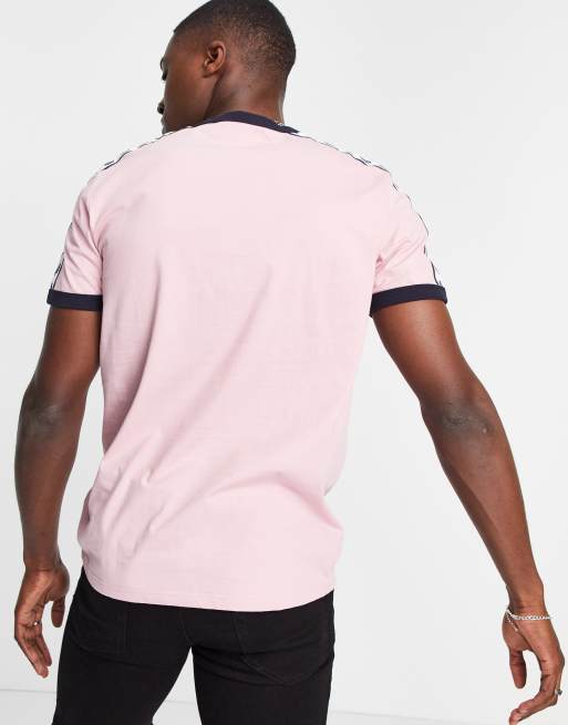 Fred Perry taped ringer t-shirt in lt. pink | ASOS