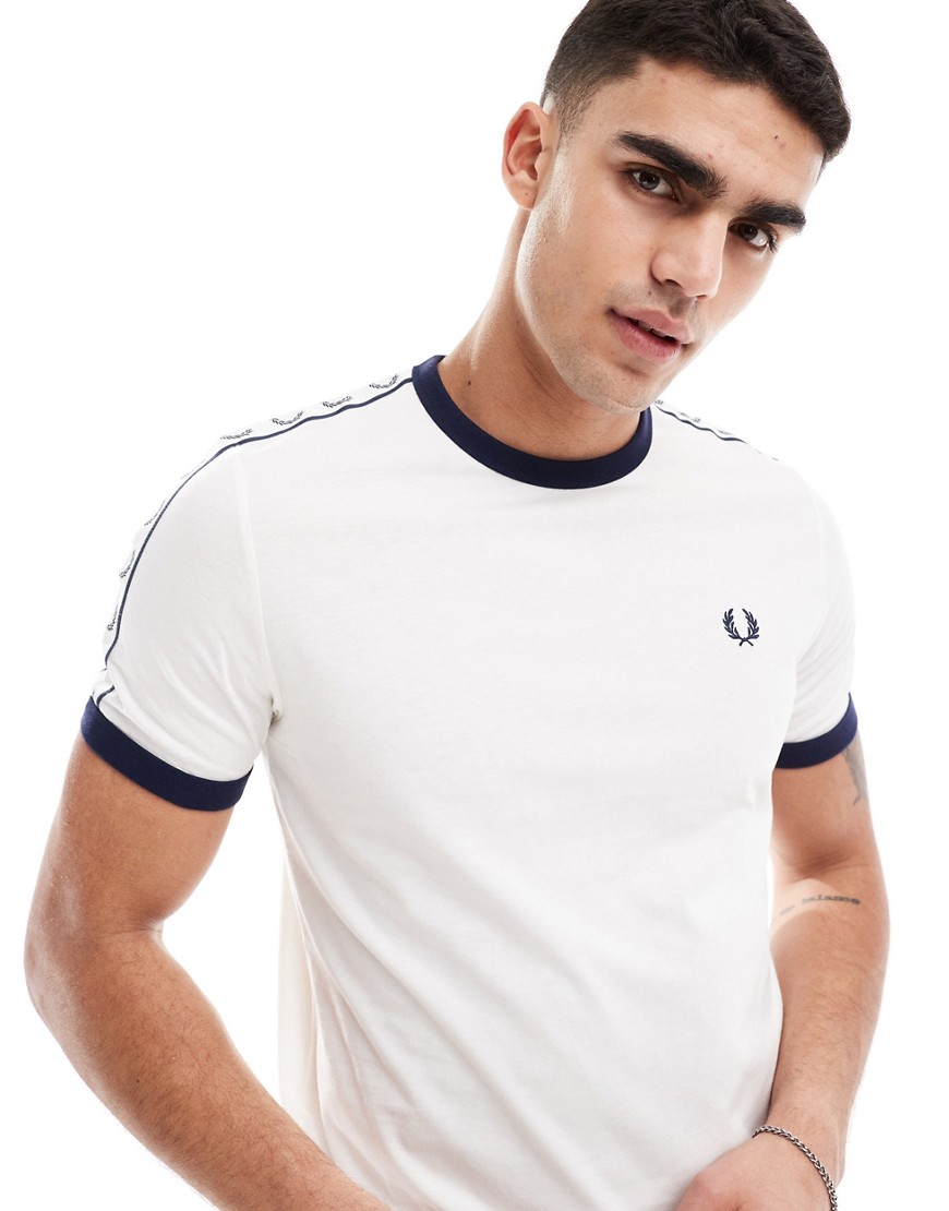 Fred Perry taped ringer t-shirt in white