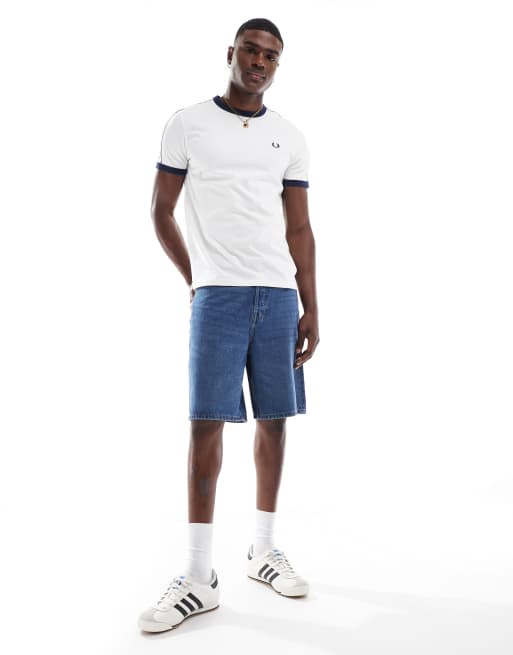 Fred Perry taped ringer t-shirt in white