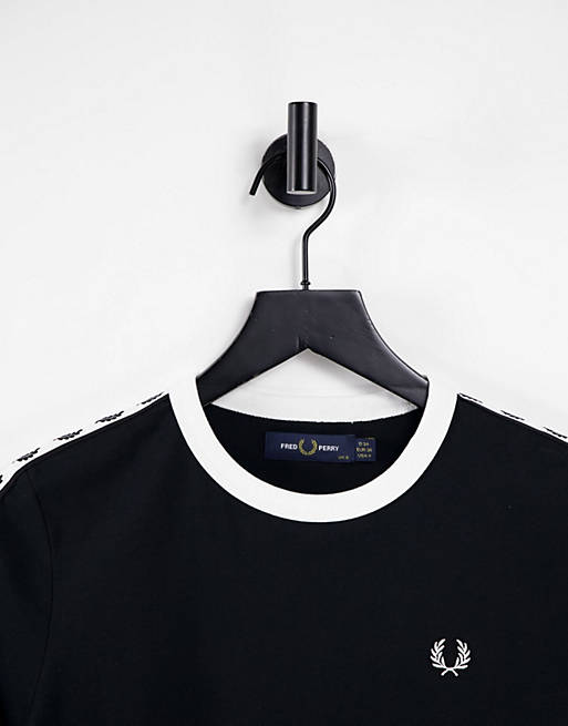Women Fred Perry taped short sleeve t-shirt in black 