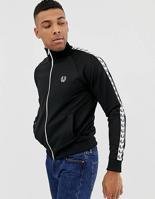 Fred Perry taped track jacket in black