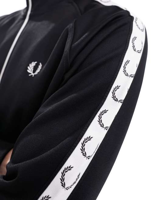 Fred Perry taped track jacket in black, 2 of 4