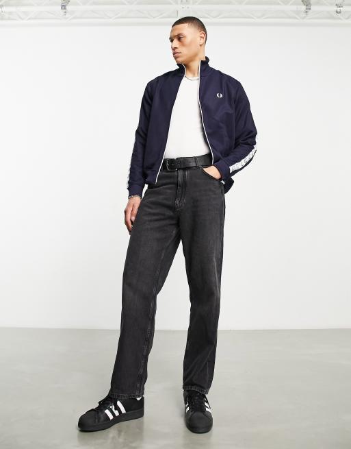 Fred Perry taped track jacket in blue | ASOS