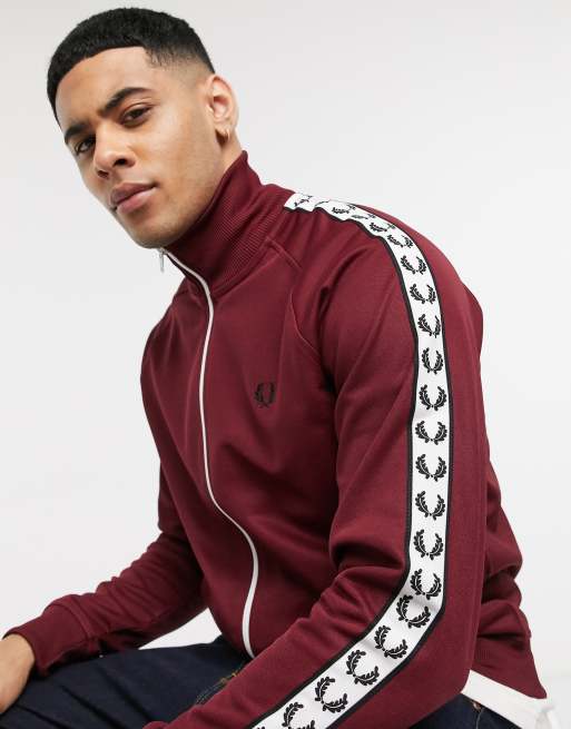 Burgundy shop track jacket