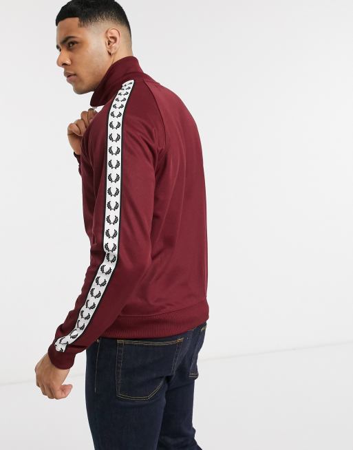 Fred perry clearance track jacket burgundy