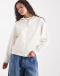 [Fred Perry] Fred Perry taped track jacket in cream-White 36 CREAM