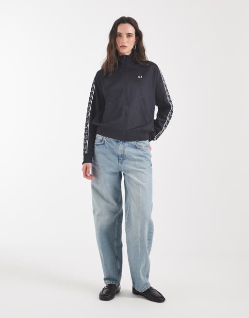 Fred Perry taped track jacket in navy, 3 of 4