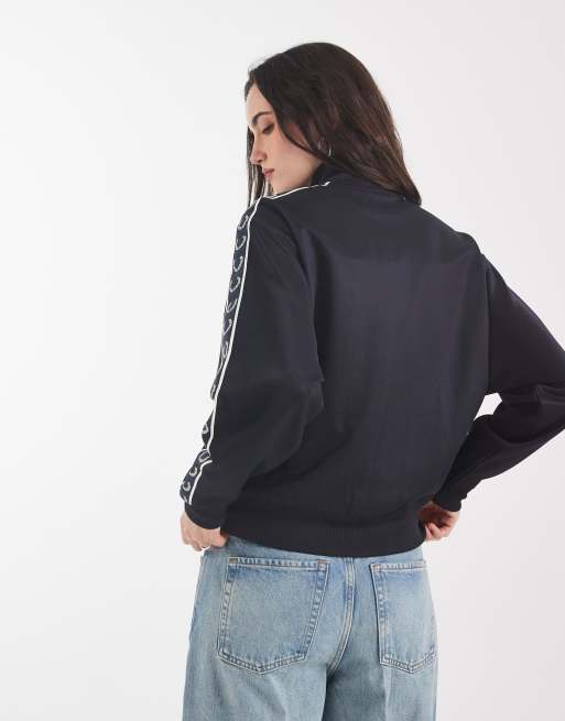 Fred Perry taped track jacket in navy, 4 of 4