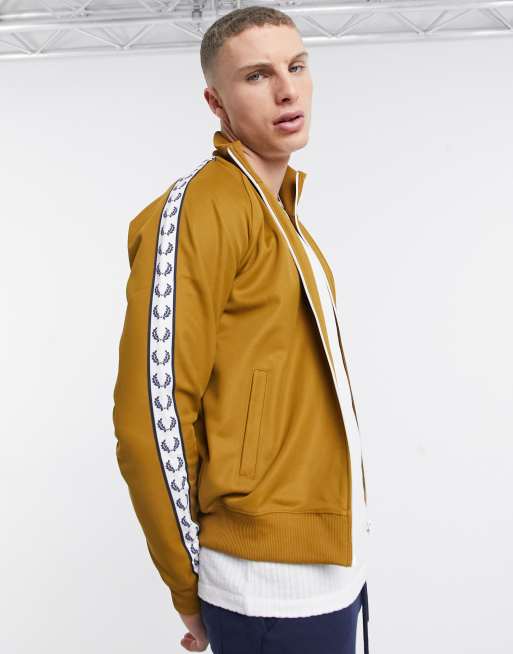 Fred Perry taped track jacket in tan