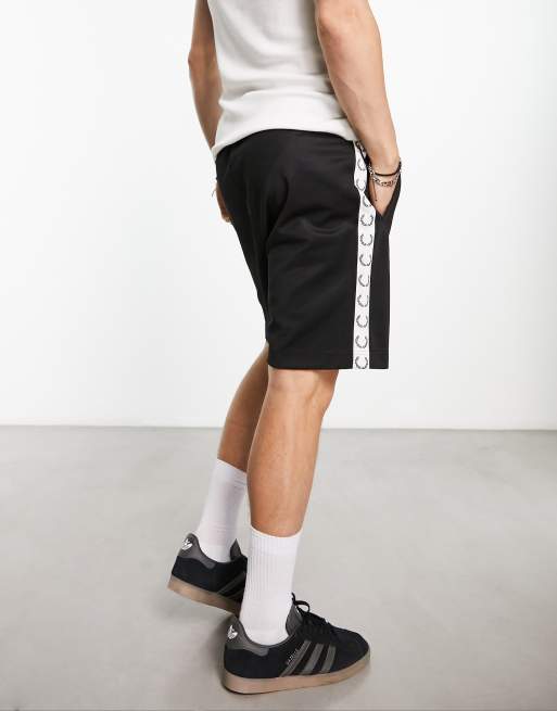 Fred Perry taped tricot short in black | ASOS