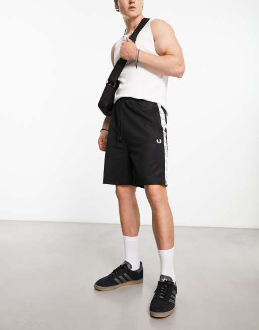 Fred Perry taped tricot short in black