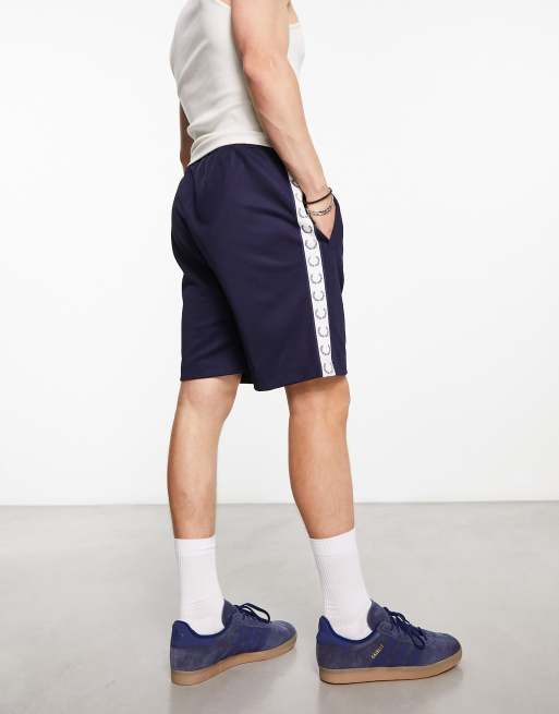 Fred Perry taped tricot short in dark blue