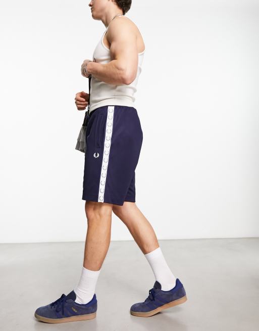 Fred Perry taped tricot short in Dark blue