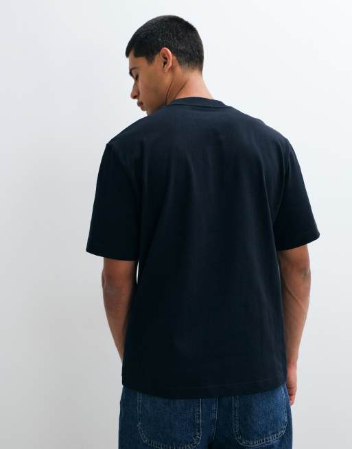 Fred Perry tartan applique logo t-shirt in navy, 4 of 5