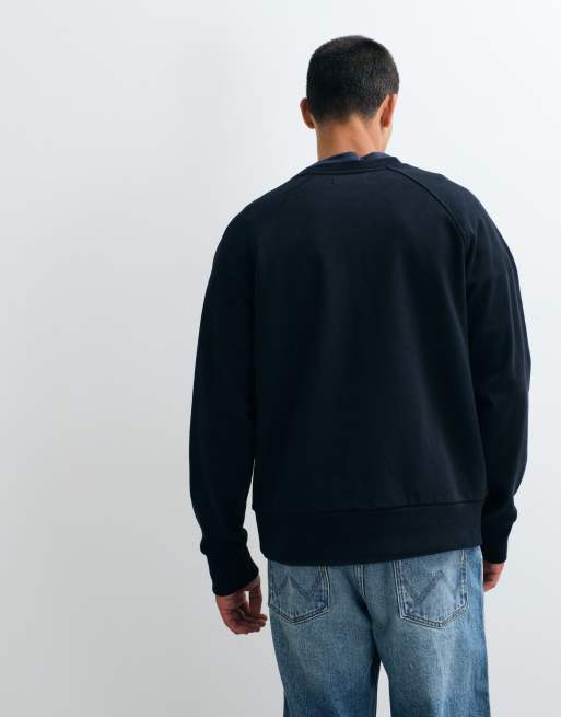 Fred Perry tartan applique sweatshirt in navy, 4 of 5