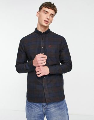 Fred Perry tartan check shirt in navy