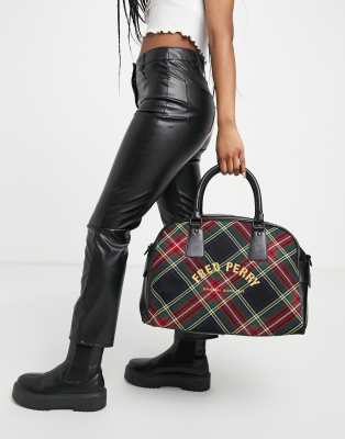 Fred Perry Tartan Grip Bag In Black Tartan ModeSens