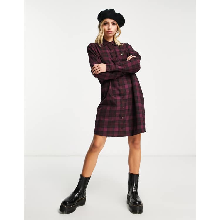 美品FREDPERRYInterdetail Tartan ShirtDress 美品FREDPERRYInterdetail Tartan ShirtDress - メルカリ