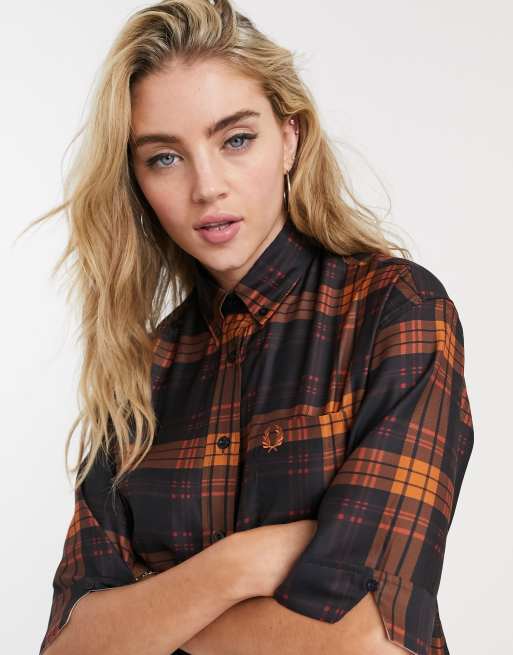 fred perry womens tartan shirt