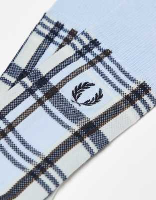 Fred Perry tartan socks in blue | ASOS