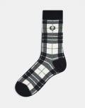 [Fred Perry] Fred Perry tartan socks in stone-Neutral 6-8 Ecru