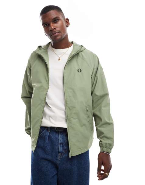 Fred Perry - Taslan - Gewatteerd jack met capuchon in groen - view 1